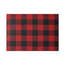 Load image into Gallery viewer, Red Black Buffalo Plaid Tempered Glass Cutting Board