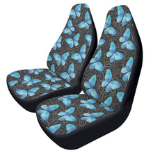Load image into Gallery viewer, Blue Butterfly Car Seat Covers (2 Pcs)