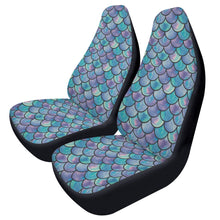 Load image into Gallery viewer, Teal Purple Mermaid Scale Car Seat Covers (2 Pcs)
