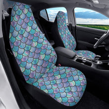 Load image into Gallery viewer, Teal Purple Mermaid Scale Car Seat Covers (2 Pcs)