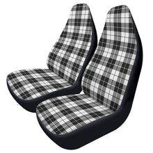 Load image into Gallery viewer, Black and White Plaid Tartan Car Seat Covers (2 Pcs)