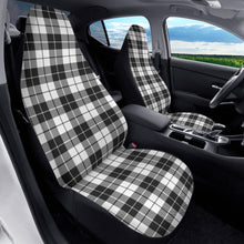 Load image into Gallery viewer, Black and White Plaid Tartan Car Seat Covers (2 Pcs)