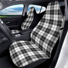 Load image into Gallery viewer, Black and White Plaid Tartan Car Seat Covers (2 Pcs)