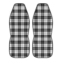 Load image into Gallery viewer, Black and White Plaid Tartan Car Seat Covers (2 Pcs)