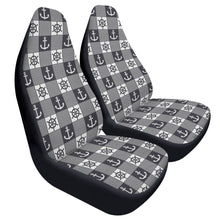 Load image into Gallery viewer, Black and White Nautical Car Seat Covers (2 Pcs)