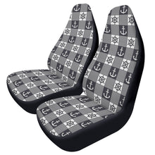 Load image into Gallery viewer, Black and White Nautical Car Seat Covers (2 Pcs)