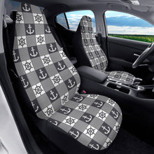 Load image into Gallery viewer, Black and White Nautical Car Seat Covers (2 Pcs)