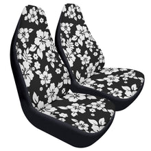 Load image into Gallery viewer, Black and White Hibiscus Car Seat Covers (2 Pcs)