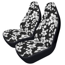 Load image into Gallery viewer, Black and White Hibiscus Car Seat Covers (2 Pcs)