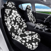 Load image into Gallery viewer, Black and White Hibiscus Car Seat Covers (2 Pcs)