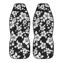 Load image into Gallery viewer, Black and White Hibiscus Car Seat Covers (2 Pcs)