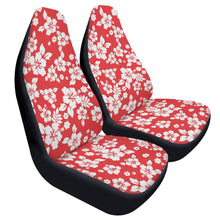 Load image into Gallery viewer, Red White Hibiscus Car Seat Covers (2 Pcs)