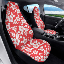 Load image into Gallery viewer, Red White Hibiscus Car Seat Covers (2 Pcs)