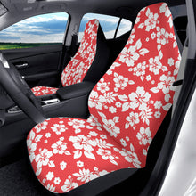 Load image into Gallery viewer, Red White Hibiscus Car Seat Covers (2 Pcs)