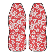 Load image into Gallery viewer, Red White Hibiscus Car Seat Covers (2 Pcs)