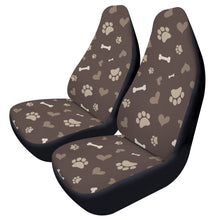 Load image into Gallery viewer, Dark Brown Dog Love Car Seat Covers (2 Pcs)