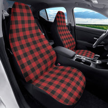 Load image into Gallery viewer, Red and Black Buffalo Plaid Car Seat Covers (2 Pcs)