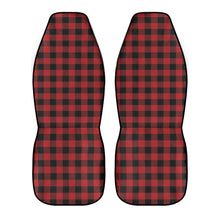 Load image into Gallery viewer, Red and Black Buffalo Plaid Car Seat Covers (2 Pcs)