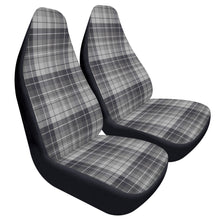 Load image into Gallery viewer, Gray Black and White Tartan Plaid Car Seat Covers (2 Pcs)