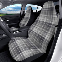 Load image into Gallery viewer, Gray Black and White Tartan Plaid Car Seat Covers (2 Pcs)