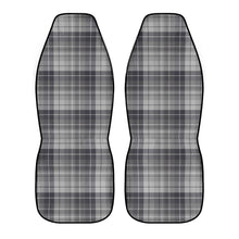 Load image into Gallery viewer, Gray Black and White Tartan Plaid Car Seat Covers (2 Pcs)