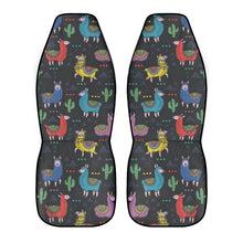 Load image into Gallery viewer, Black Colorful Llama Front Car Seat Covers