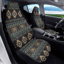 Load image into Gallery viewer, Tan, Turquoise Tribal Ethnic Car Seat Covers Set