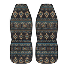 Load image into Gallery viewer, Tan, Turquoise Tribal Ethnic Car Seat Covers Set