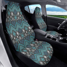 Load image into Gallery viewer, Blue Teal Ethnic Car Seat Covers Set of 2