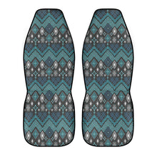 Load image into Gallery viewer, Blue Teal Ethnic Car Seat Covers Set of 2