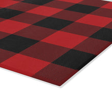 Load image into Gallery viewer, Red Black Buffalo Plaid Tempered Glass Cutting Board
