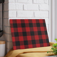 Load image into Gallery viewer, Red Black Buffalo Plaid Tempered Glass Cutting Board