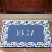 Load image into Gallery viewer, Bonjour French Flower Pattern Door Mat Welcome Mat