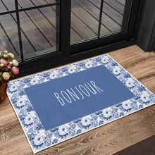 Load image into Gallery viewer, Bonjour French Flower Pattern Door Mat Welcome Mat