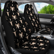 Load image into Gallery viewer, Black With Cow Skulls Car Seat Covers