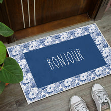 Load image into Gallery viewer, Bonjour French Flower Pattern Door Mat Welcome Mat