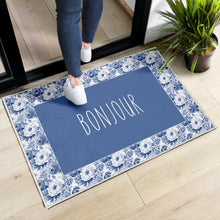 Load image into Gallery viewer, Bonjour French Flower Pattern Door Mat Welcome Mat