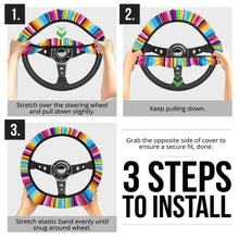 Load image into Gallery viewer, Bright Colored Serape Steering Wheel Cover
