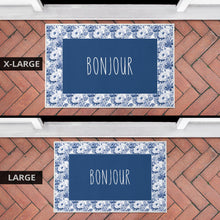 Load image into Gallery viewer, Bonjour French Flower Pattern Door Mat Welcome Mat