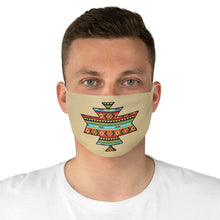 Load image into Gallery viewer, Southwestern Aztec Element With Colorful Stripes Pattern Printed on Faux Tan Suede Fabric Face Mask Southwestern Ethnic