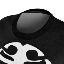Load image into Gallery viewer, Skeleton Ribs on Black Women's T-Shirt With Skull Sleeves