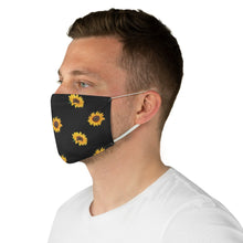 Load image into Gallery viewer, Black With Sunflower Pattern Printed Cloth Fabric Face Mask Farmhouse Country