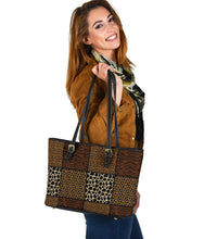 Load image into Gallery viewer, Patchwork Animal Print Pattern Vegan Leather Tote Bag