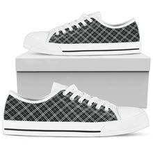 Load image into Gallery viewer, Grey Black Plaid Women's Low Top Canvas Shoes