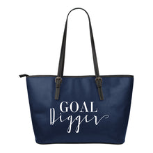 Load image into Gallery viewer, Goal Digger Tote Bags 6 Color Choices Vegan Leather Zipper Closure