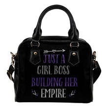 Load image into Gallery viewer, Just A Girl Boss Building Her Empire Purse Handbag Purple Silver