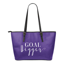 Load image into Gallery viewer, Goal Digger Tote Bags 6 Color Choices Vegan Leather Zipper Closure