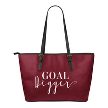 Load image into Gallery viewer, Goal Digger Tote Bags 6 Color Choices Vegan Leather Zipper Closure