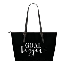 Load image into Gallery viewer, Goal Digger Tote Bags 6 Color Choices Vegan Leather Zipper Closure