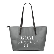 Load image into Gallery viewer, Goal Digger Tote Bags 6 Color Choices Vegan Leather Zipper Closure
